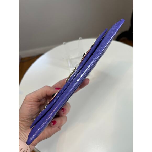 Kate Spade Liana Monster Purple Leather Clutch Wallet NWT Retail $278 - Picture 14 of 16